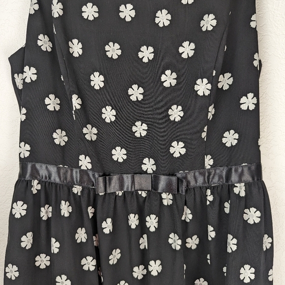 I de F Paris Black Floral Sleeveless Fit & Flare Dress Size 2 A-Line Cocktail - Picture 9 of 9